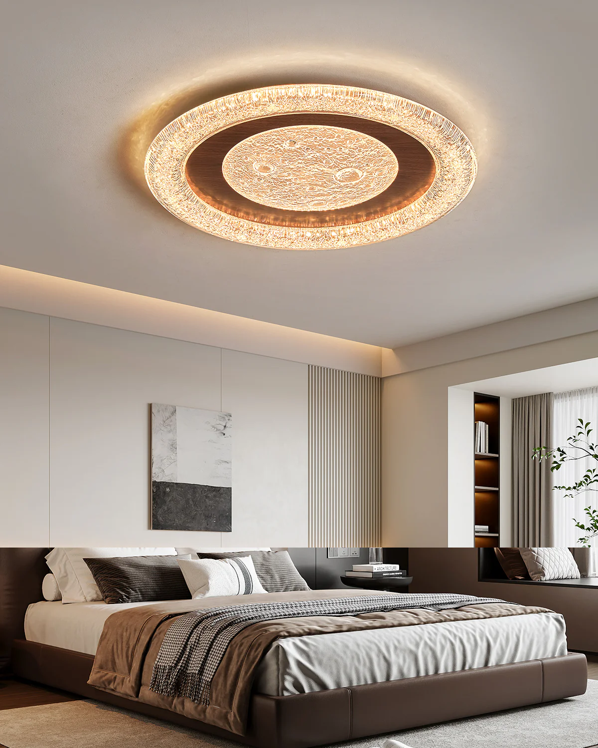 WOMO Moon Flat Flush Mount Ceiling Light-WM1197 - Image 2