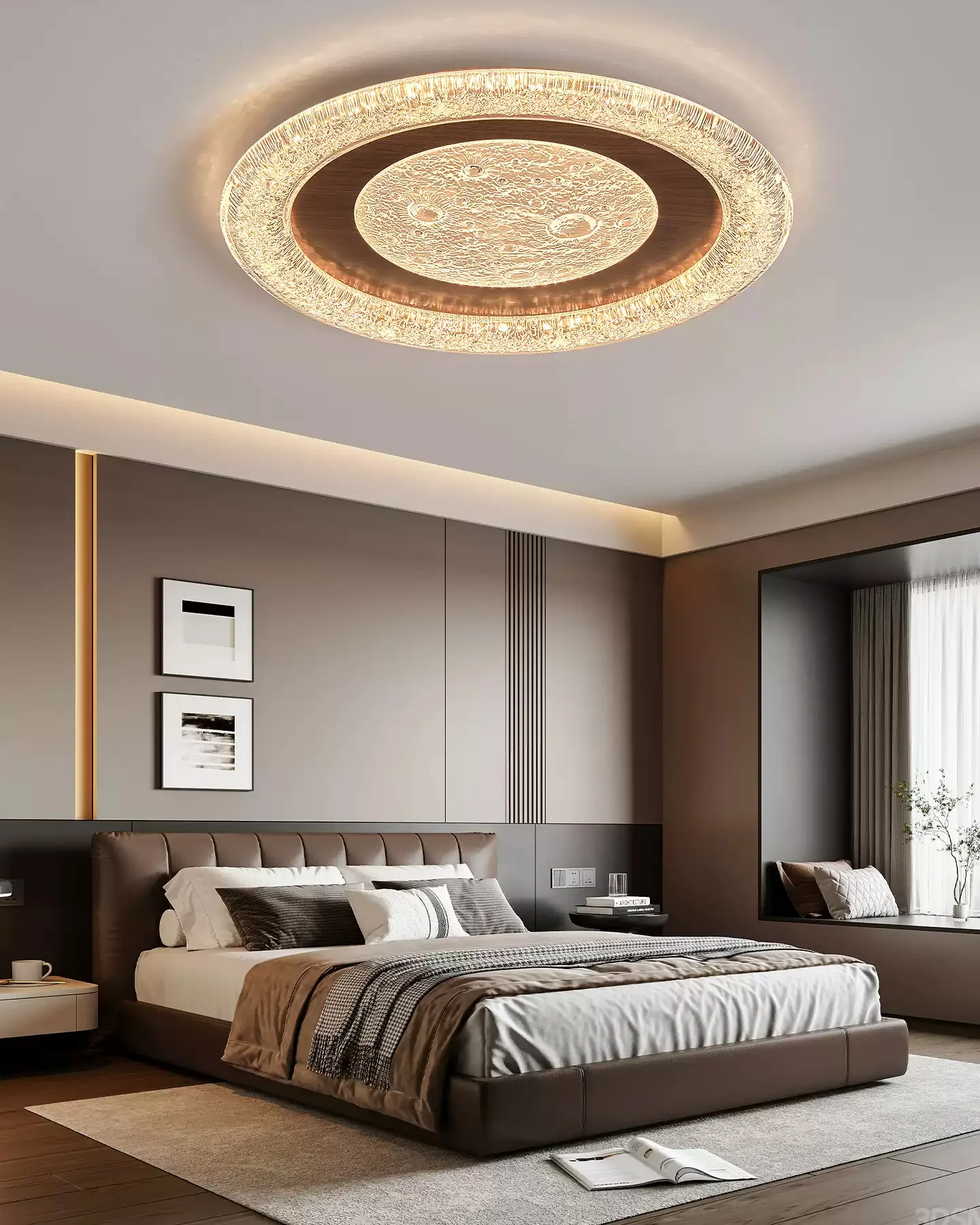 WOMO Moon Flat Flush Mount Ceiling Light-WM1197 - Image 6