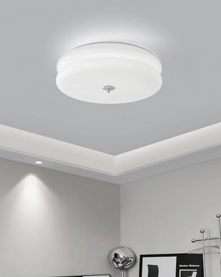 WOMO Round Cream Glass Flush Mount Ceiling Light-WM1132 - Image 13