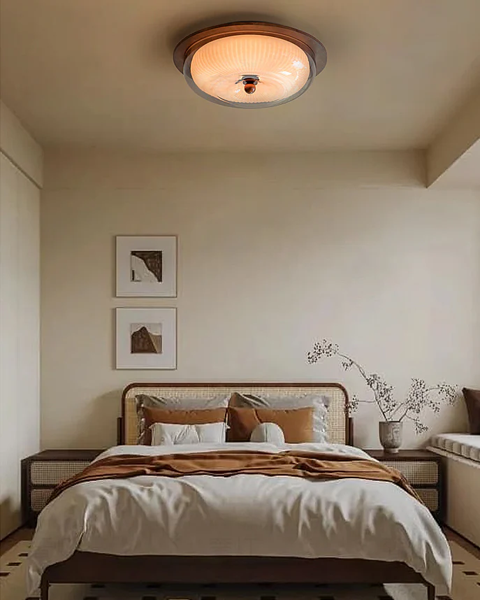 WOMO Round Glass Flush Mount Ceiling Light-WM1189 - Image 2