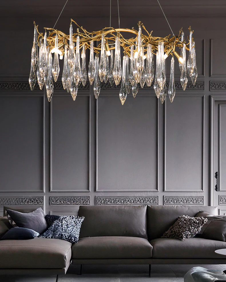 WOMO Round Raindrop Crystal Chandelier-WM3048 - Image 2