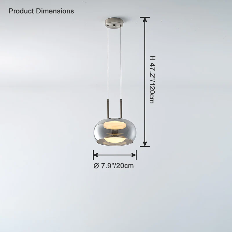 WOMO Round Smoked Glass Pendant Light-WM2322 - Image 16