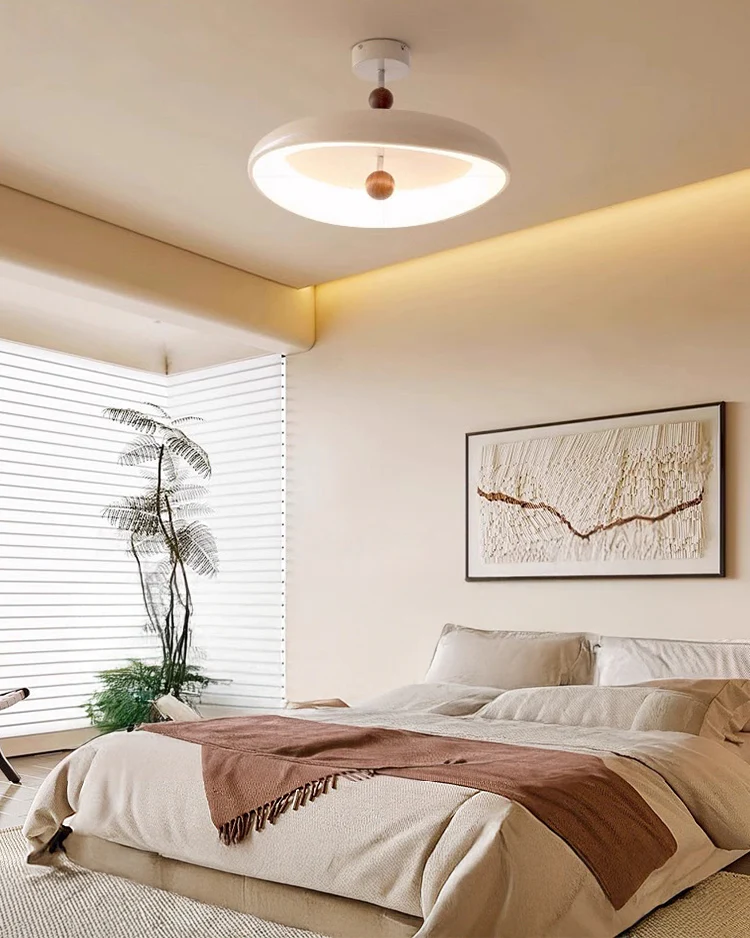 WOMO Round White Semi Flush Mount Ceiling Light-WM1188 - Image 2