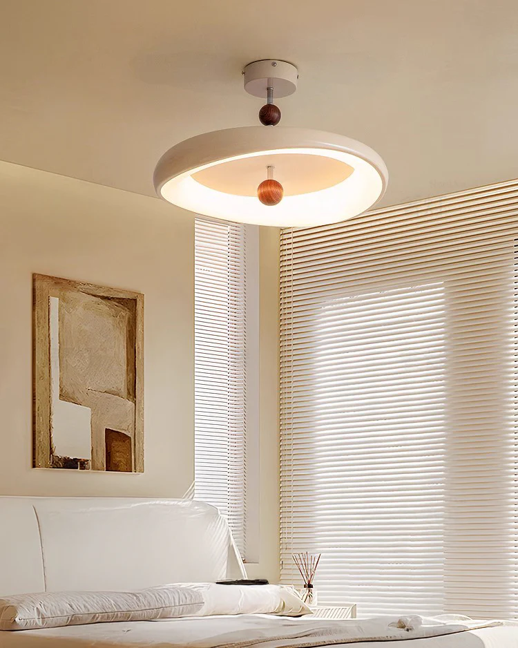 WOMO Round White Semi Flush Mount Ceiling Light-WM1188 - Image 3