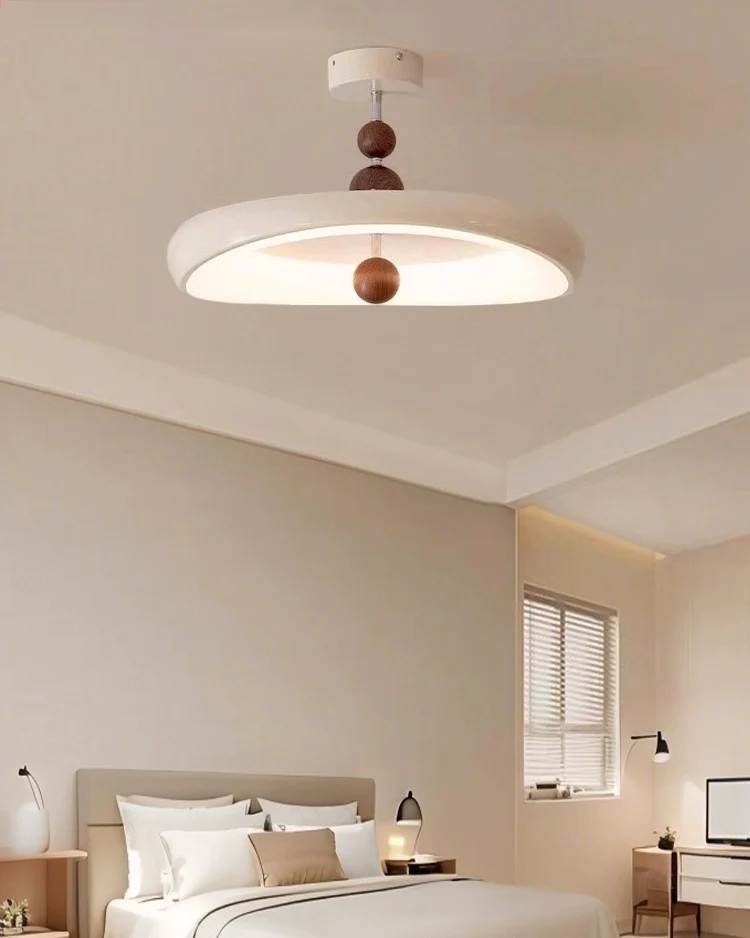 WOMO Round White Semi Flush Mount Ceiling Light-WM1188 - Image 4