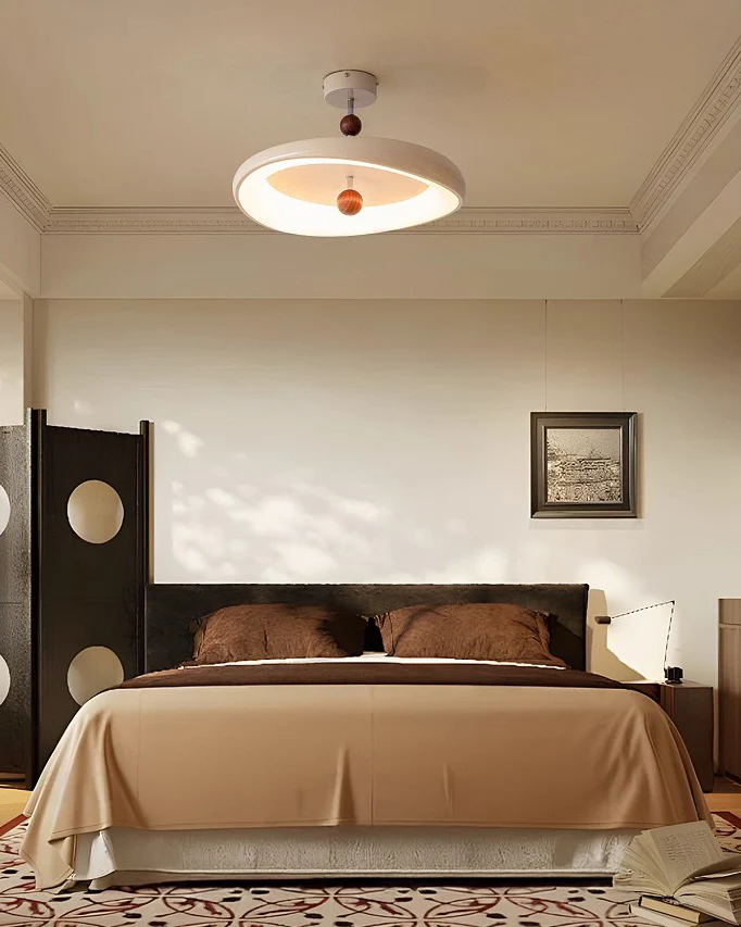 WOMO Round White Semi Flush Mount Ceiling Light-WM1188 - Image 5