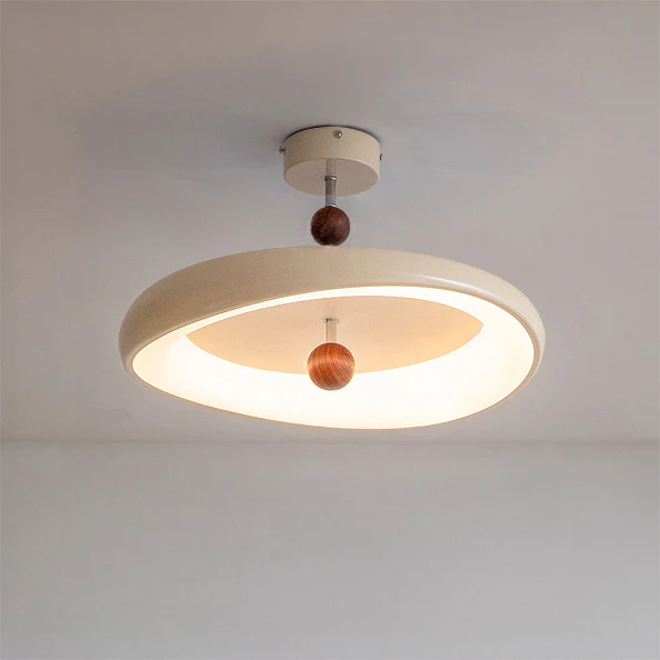 WOMO Round White Semi Flush Mount Ceiling Light-WM1188 - Image 7