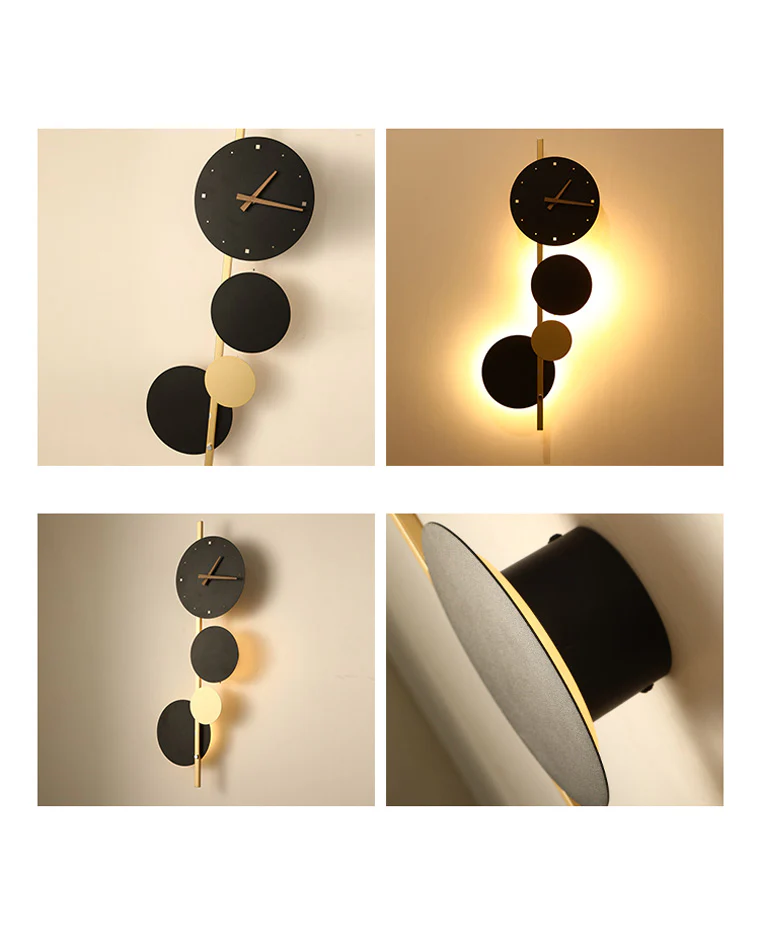 WOMO  Sculptural Wall Clock with Led Light-WM6087 - Image 10