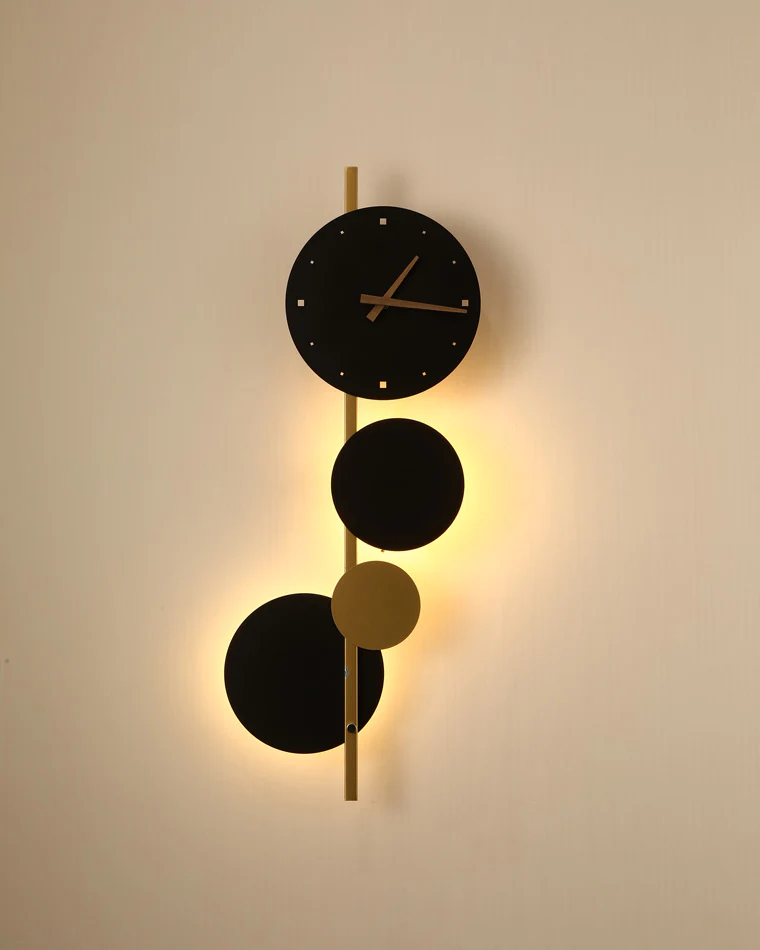 WOMO  Sculptural Wall Clock with Led Light-WM6087 - Image 12