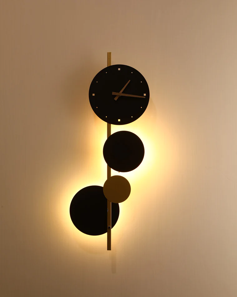WOMO  Sculptural Wall Clock with Led Light-WM6087 - Image 13