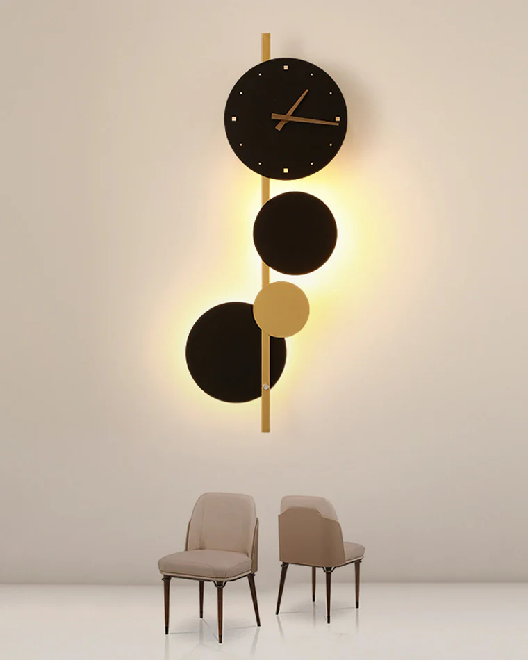 WOMO  Sculptural Wall Clock with Led Light-WM6087 - Image 5