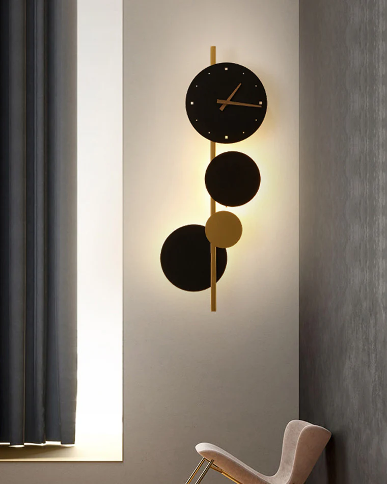 WOMO  Sculptural Wall Clock with Led Light-WM6087 - Image 6