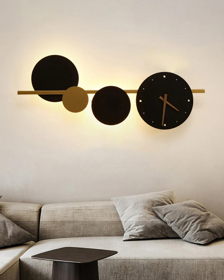 WOMO  Sculptural Wall Clock with Led Light-WM6087 - Image 7