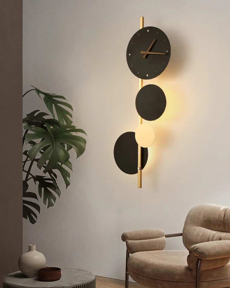 WOMO  Sculptural Wall Clock with Led Light-WM6087 - Image 8