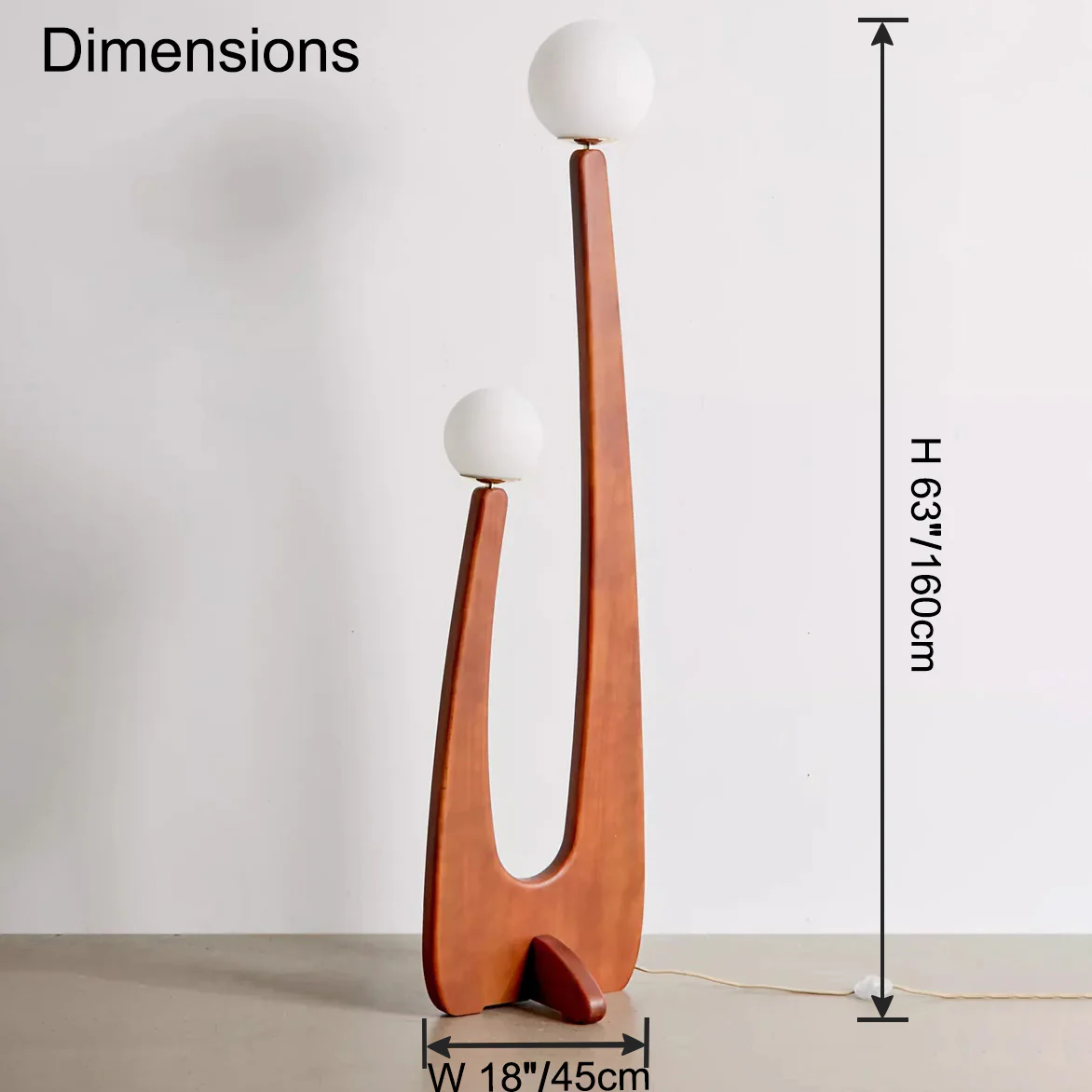 WOMO Globe Wood Sculptural Floor Lamp-WM7131 - Image 12