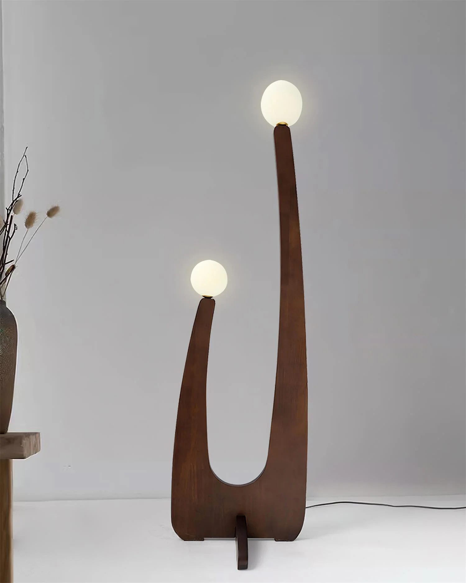WOMO Globe Wood Sculptural Floor Lamp-WM7131 - Image 4