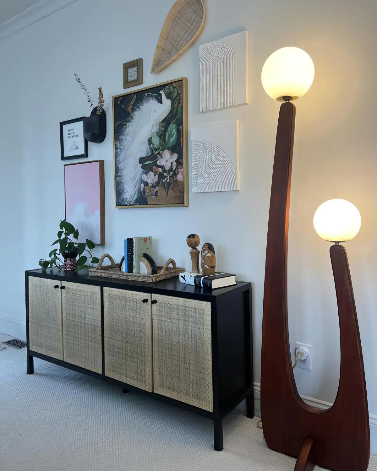 WOMO Globe Wood Sculptural Floor Lamp-WM7131 - Image 6