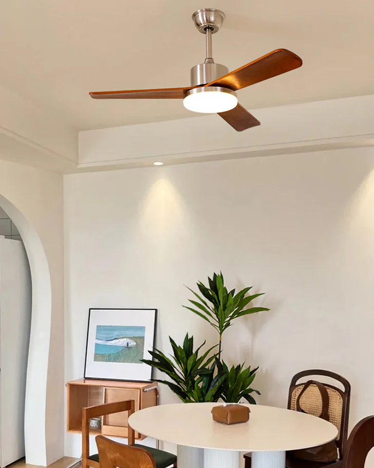 WOMO Silver and Walnut Ceiling Fan Lamp - WM5149 - Image 11