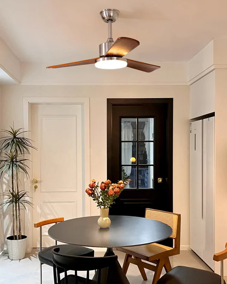 WOMO Silver and Walnut Ceiling Fan Lamp - WM5149 - Image 13
