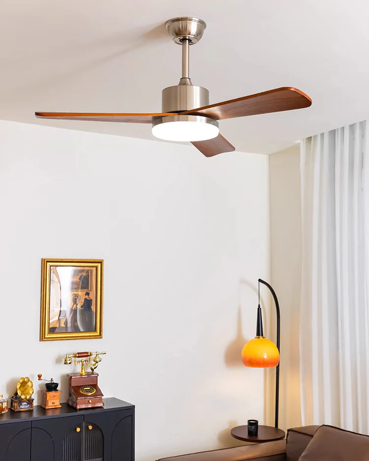 WOMO Silver and Walnut Ceiling Fan Lamp - WM5149 - Image 23
