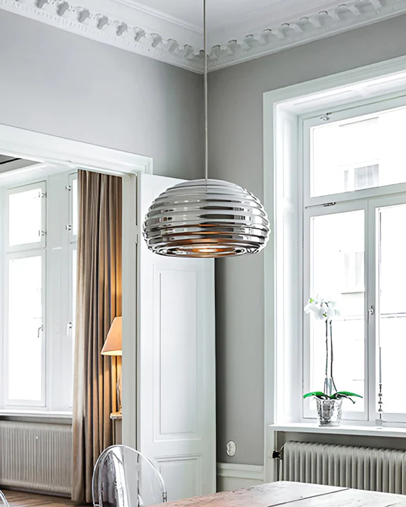 WOMO Silver Fluted Dome Pendant Light-WM2660 - Image 3