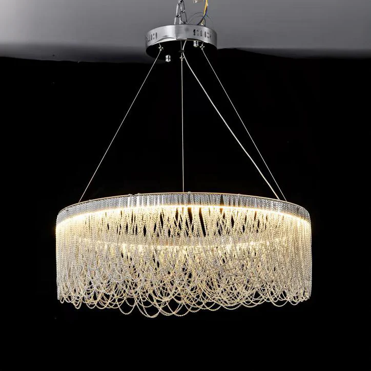 WOMO Silver Fringe Round Chandelier-WM2643 - Image 10