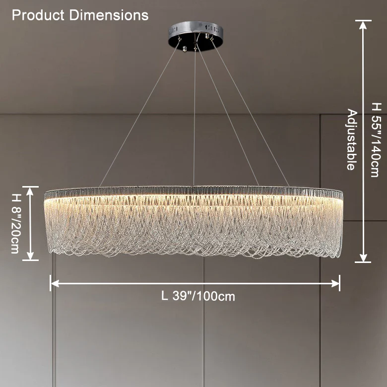 WOMO Silver Fringe Round Chandelier-WM2643 - Image 15