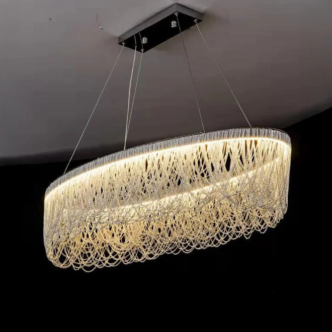 WOMO Silver Fringe Round Chandelier-WM2643 - Image 16