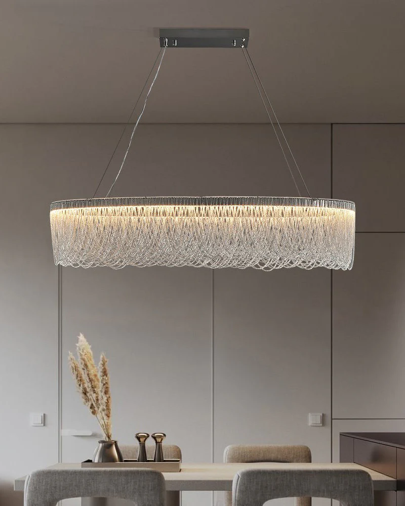 WOMO Silver Fringe Round Chandelier-WM2643 - Image 4