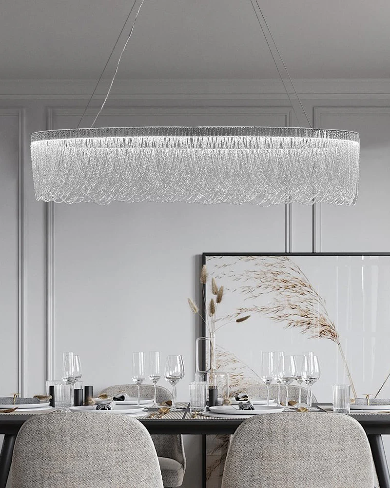 WOMO Silver Fringe Round Chandelier-WM2643 - Image 5