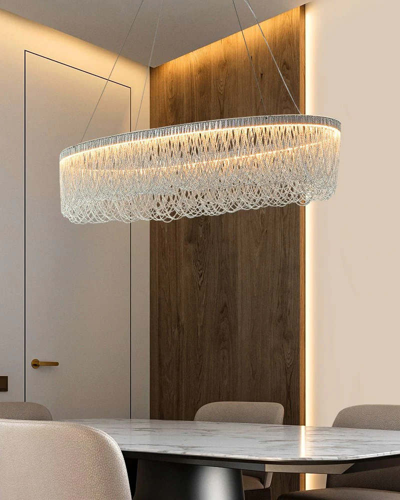 WOMO Silver Fringe Round Chandelier-WM2643 - Image 6