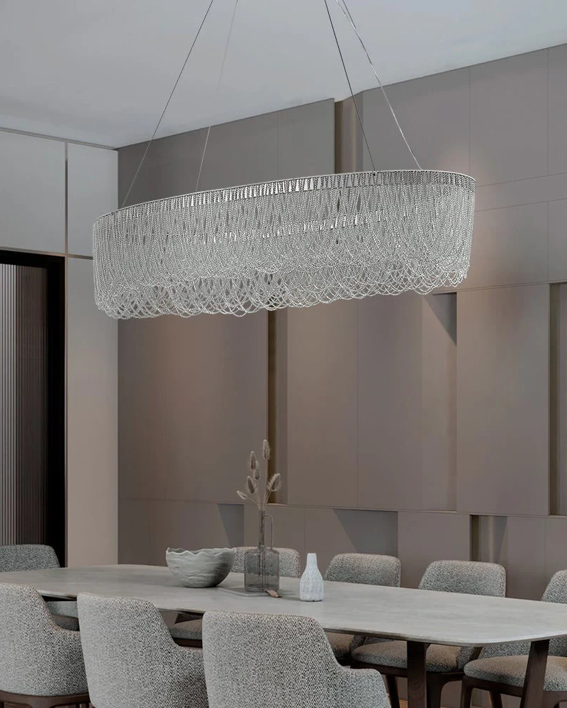 WOMO Silver Fringe Round Chandelier-WM2643 - Image 7