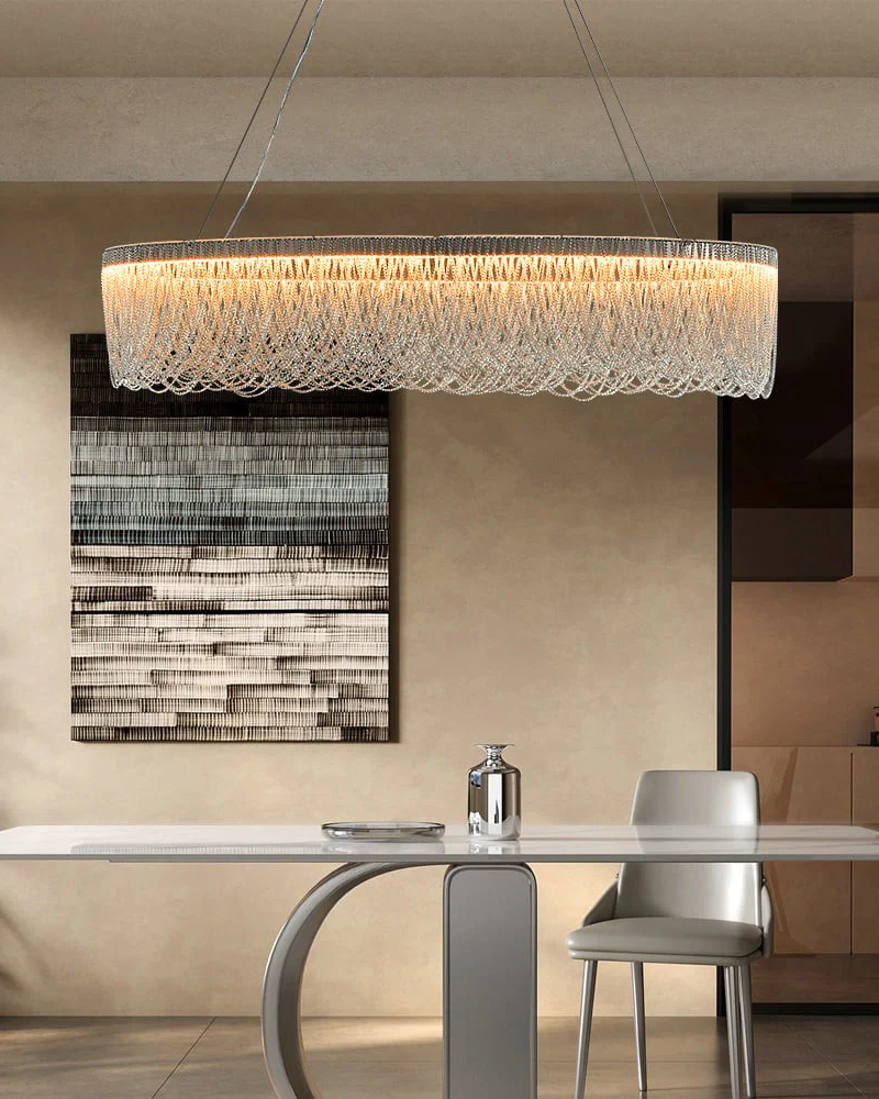 WOMO Silver Fringe Round Chandelier-WM2643 - Image 8