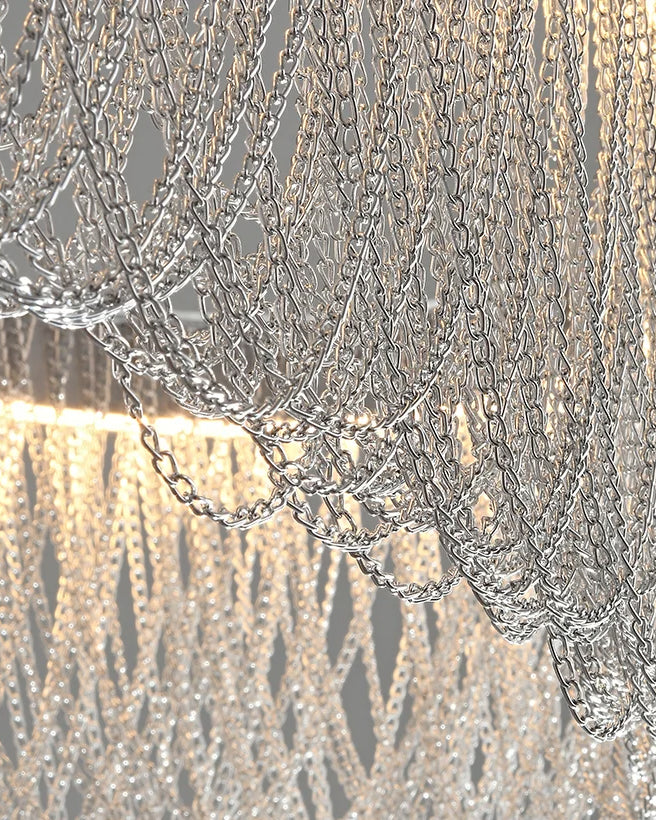 WOMO Silver Fringe Round Chandelier-WM2643 - Image 9