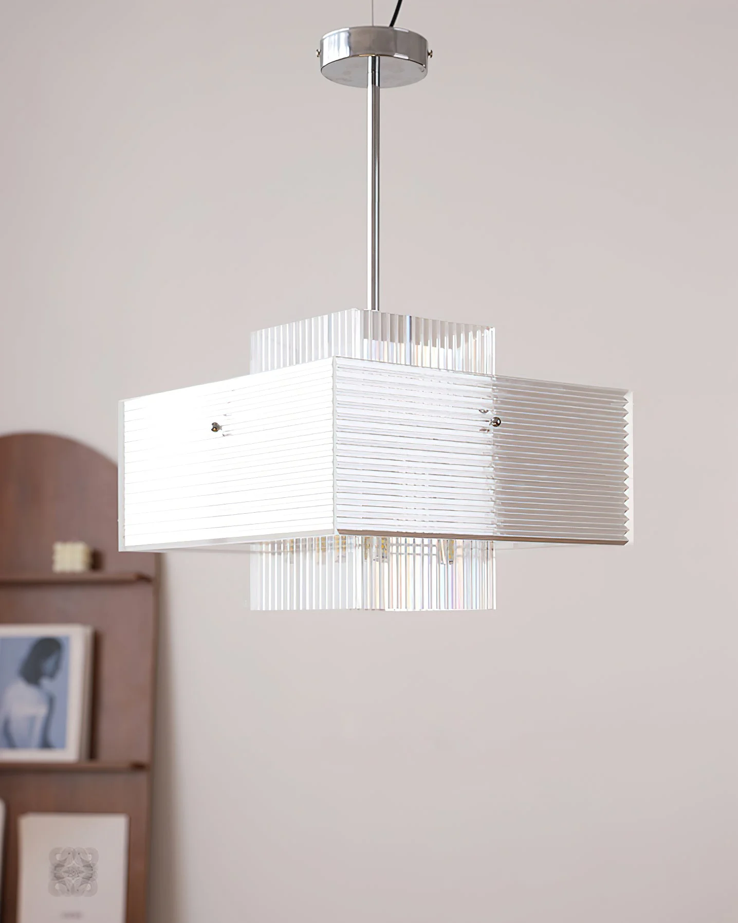 WOMO Silver Geometric Pendant Light-WM3070 - Image 4