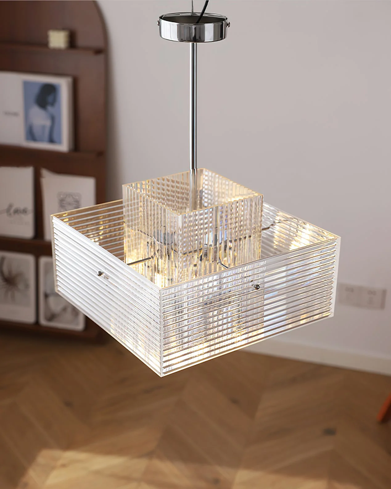 WOMO Silver Geometric Pendant Light-WM3070 - Image 8