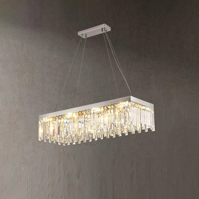 WOMO Rectangular Silver Crystal Chandelier-WM2702 - Image 5