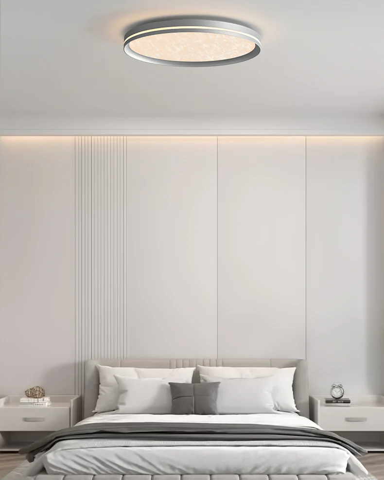 WOMO Silver Round Flush Mount Ceiling Light-WM1224 - Image 2