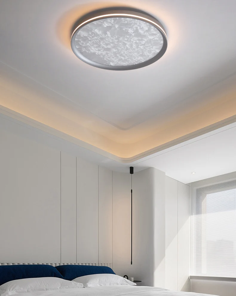WOMO Silver Round Flush Mount Ceiling Light-WM1224 - Image 3