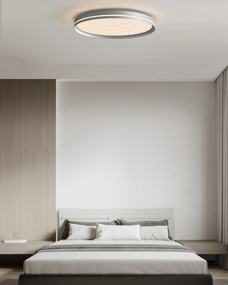 WOMO Silver Round Flush Mount Ceiling Light-WM1224 - Image 5