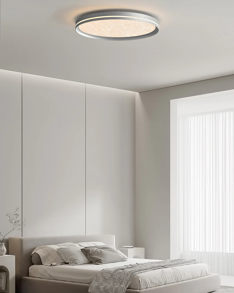 WOMO Silver Round Flush Mount Ceiling Light-WM1224 - Image 6