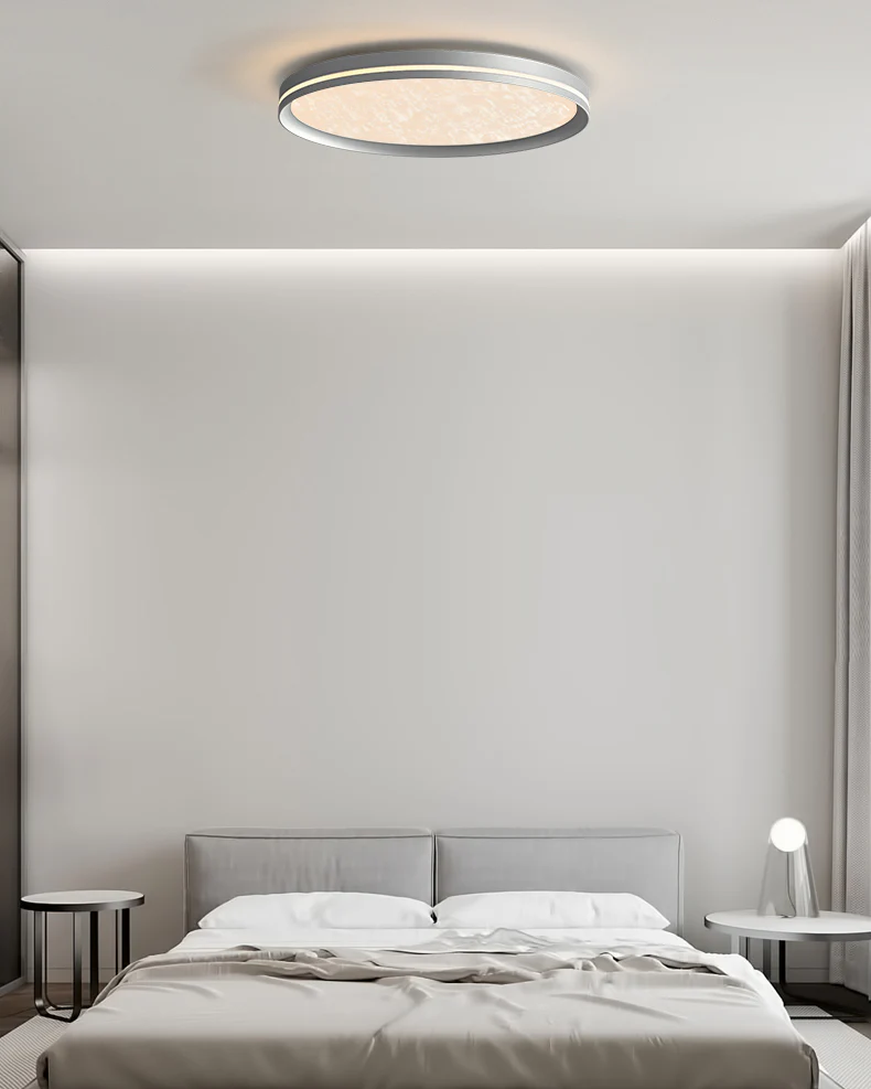 WOMO Silver Round Flush Mount Ceiling Light-WM1224 - Image 7