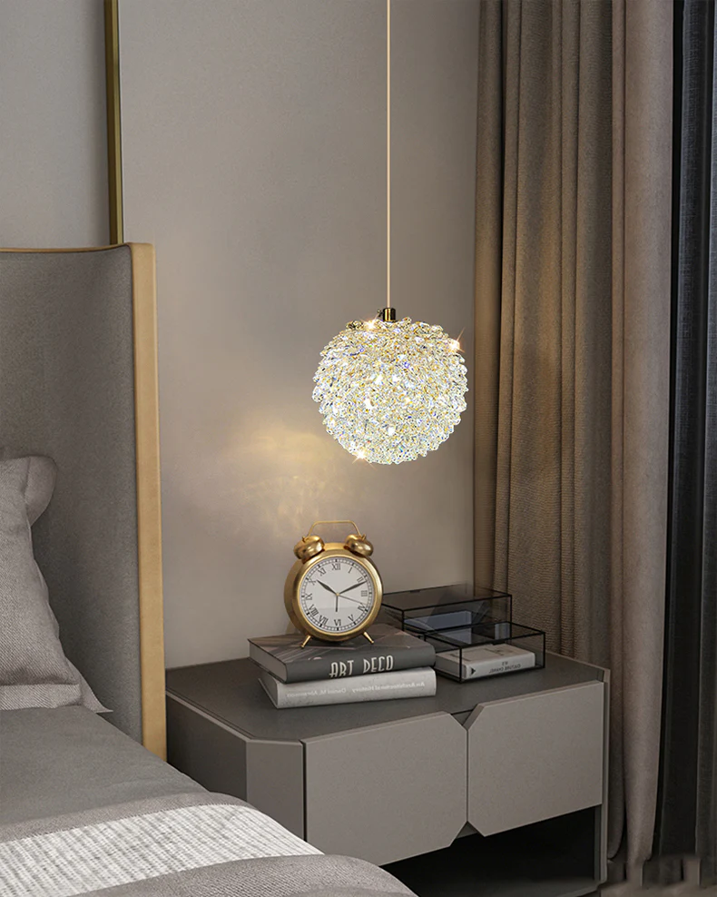 WOMO Small Crystal Globe Pendant Light-WM2367 - Image 14