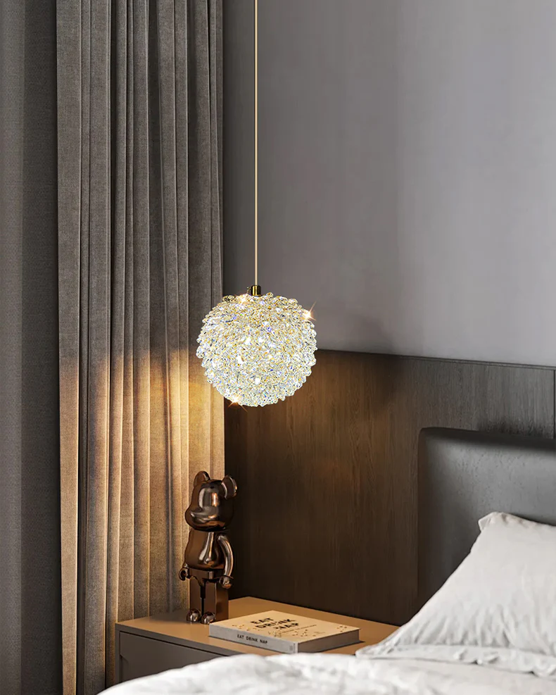 WOMO Small Crystal Globe Pendant Light-WM2367 - Image 15