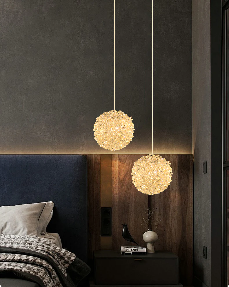 WOMO Small Crystal Globe Pendant Light-WM2367 - Image 16