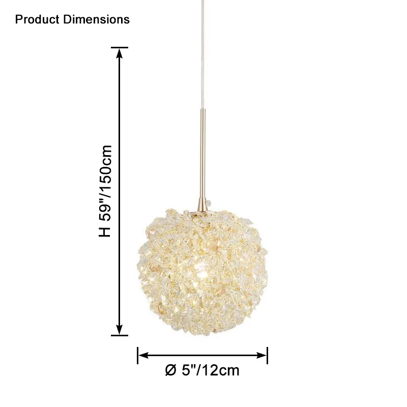 WOMO Small Crystal Globe Pendant Light-WM2367 - Image 21