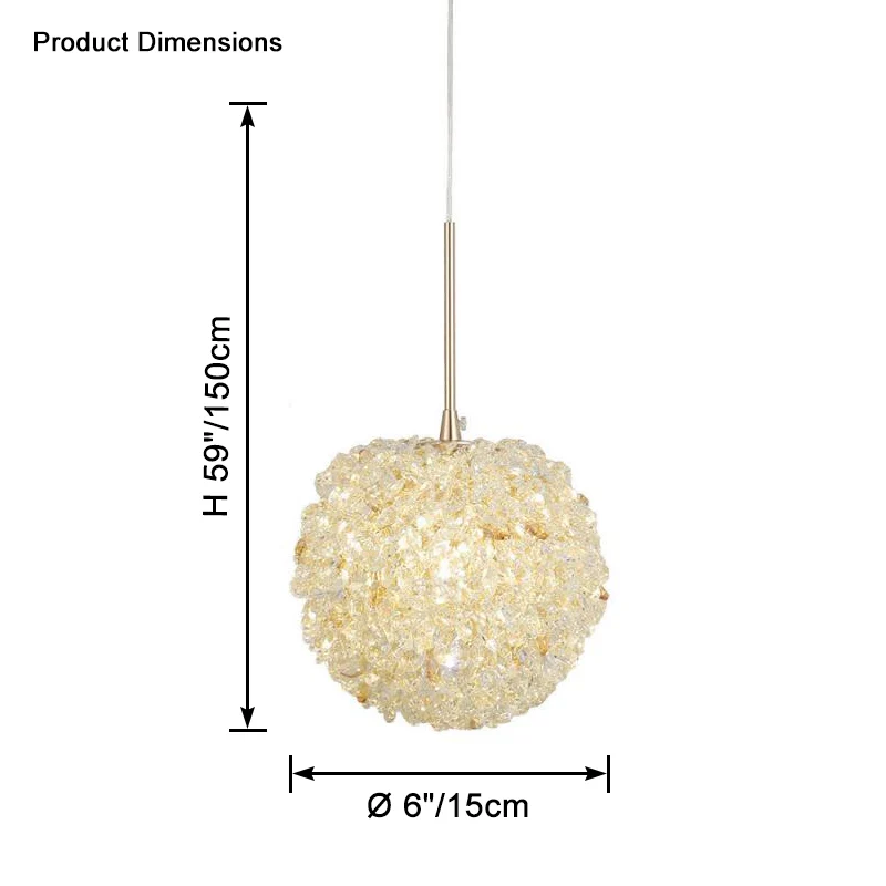 WOMO Small Crystal Globe Pendant Light-WM2367 - Image 23