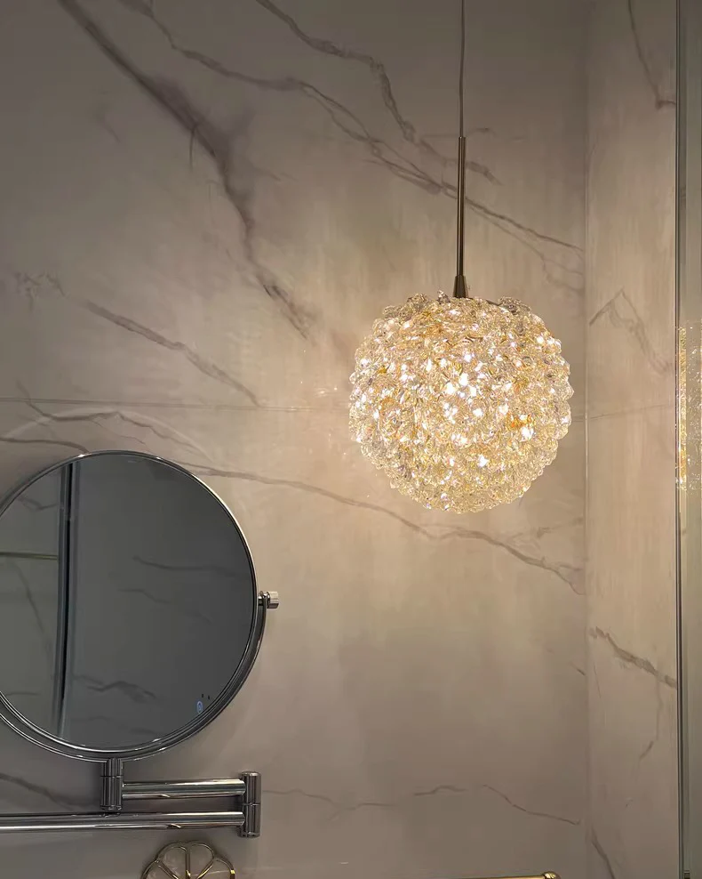 WOMO Small Crystal Globe Pendant Light-WM2367 - Image 8