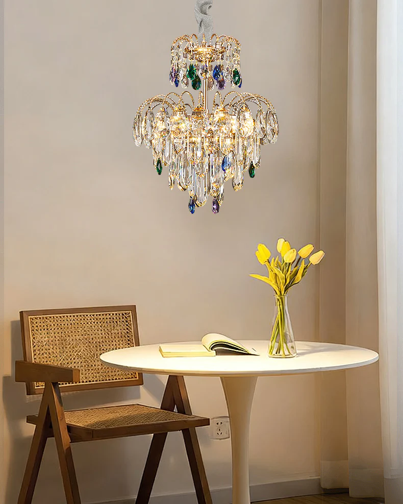 WOMO Small Crystal Tiered Chandelier-WM3026 - Image 2