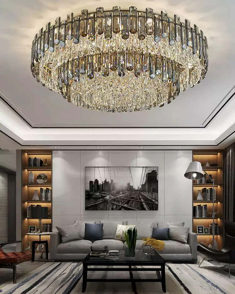 WOMO Smoked Crystal Round Ceiling Light-WM3040 - Image 5